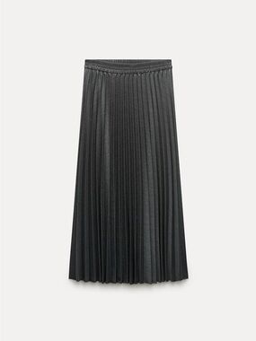 Zara | Grey Pleated Midi Skirt